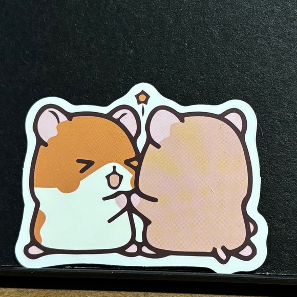 HAMSTER BEST FRIENDS PINKY PROMISE STICKER - Picture 1 of 1